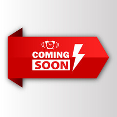 Coming Soon banner Red flat sale website poster and banner creative sale design
