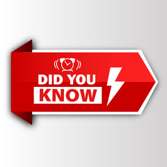 Did You Know banner Red flat sale website poster and banner creative sale design