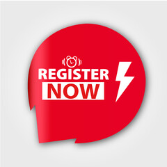 Register Now banner Red flat sale website poster and banner creative sale design