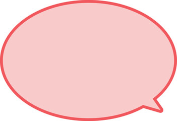 濃いピンクの縁取りに、薄いピンクのテキストスペースがあるふきだし。楕円形