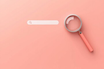 Modern flat ui design featuring a search bar with rounded corners and magnifying glass