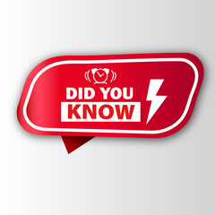Did You Know banner Red flat sale website poster and banner creative sale design