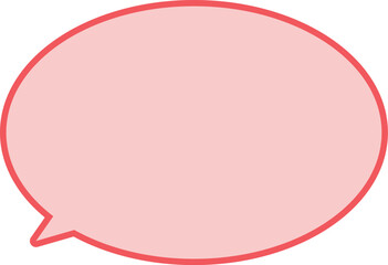 濃いピンクの縁取りに、薄いピンクのテキストスペースがあるふきだし。楕円形