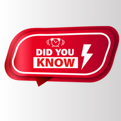 Did You Know banner Red flat sale website poster and banner creative sale design