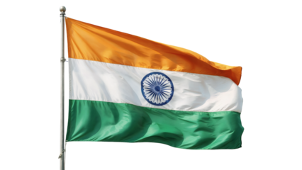 Proudly waving Indian flag symbolizes national pride and unity, perfect for patriotic themes