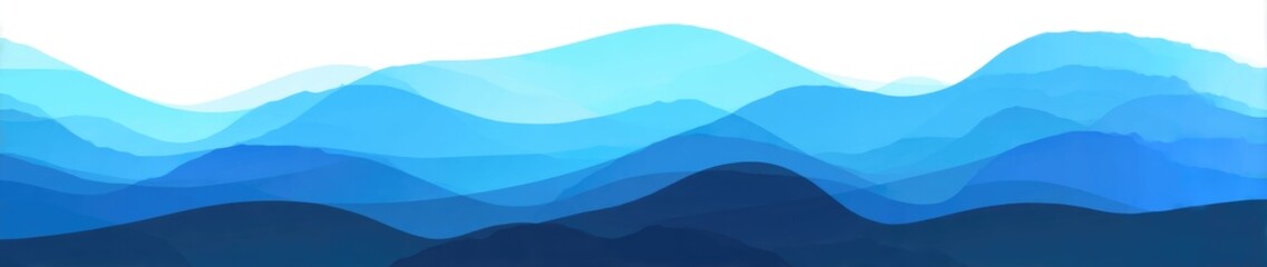 Abstract landscape of hazy blue mountains