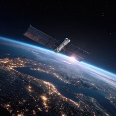 Obraz premium Space station orbiting Earth (4)