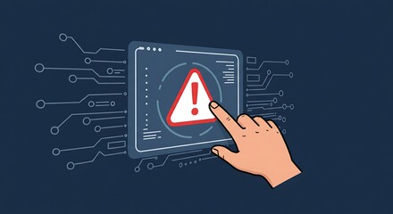 System alert on virtual interface Security risk concept