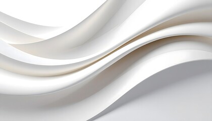 Obraz premium Gentle curving waves of smooth, pearly white fabric create an elegant and calming abstract background for modern design, lending a sense of subtle movement.