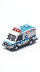 3D model of a stylized ambulance