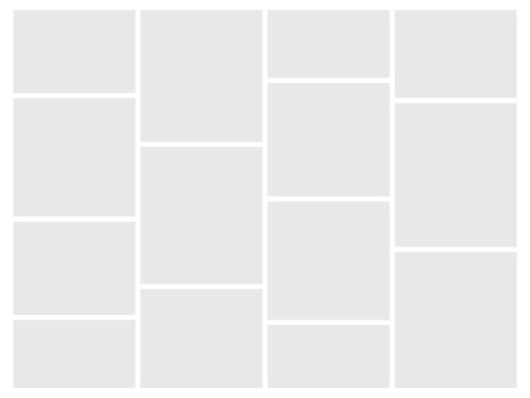 4-Column Masonry Grid System for Responsive Content Layout. Suitable for Designers, Web Developers, or Template Creators