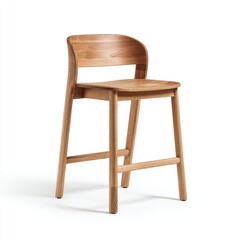 Light brown wooden bar stool