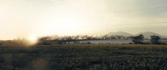 Landscape, paisaje cinematografico, con sol y flares