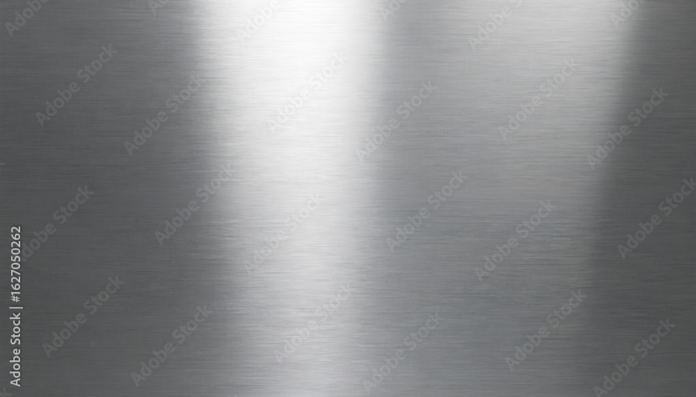 Poster seamless brushed aluminum texture with smooth metallic sheen. silver grey surface features fine para