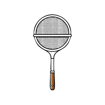 hand-drawn tea strainer with wooden handle clip art preview