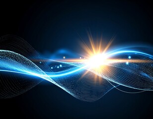 Concept of innovation business, Abstract Energy Burst with Particle Trails