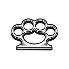 Obraz premium Vintage Engraved Brass Knuckles Weapon Self Defense Object Illustration
