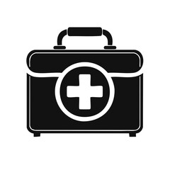 Obraz premium Black and White First Aid Kit Box Medical Supplies Healthcare Emergency Aid