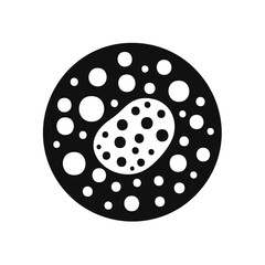 Obraz premium Germination Pattern Featuring Circle with Central Ellipsoid Containing Spots Isolated