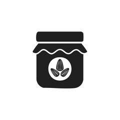 Jar of Almond Butter or Spread Illustration Icon Food Preservation Nut Butter Sweet Treat