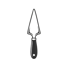 Art palette knife for spreading paint and creating textured effects with its pointed blade and ergonomic handle