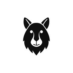 Obraz premium Simple Black and White Vector Graphic of Wolf Head with Minimalist Style