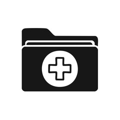 Obraz premium Medical Records Folder Icon, Healthcare Data Storage System, Patient Information