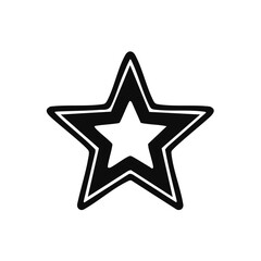 Obraz premium Vector Star Icon with Black Outline and White Interior Simple and Clean