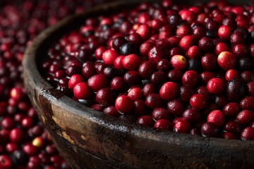 Large Wash Basin Filled With Coffee Berries, Artisan Processing