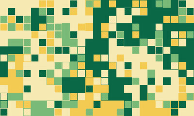 Naklejka premium Abstract mosaic pattern in muted yellow, green, and beige tones. Ideal for backgrounds, website design, or presentations, conveying concepts of data, technology, or nature.