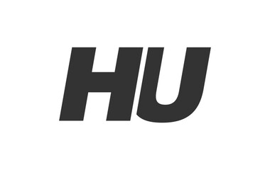 Obraz premium HU Techno Editable Font Logo For Corporate Branding. Bold, Futuristic Design With Unique Typographic Ideas. Minimal Custom Type And Dynamic Letter