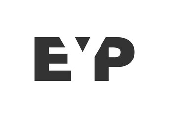 EYP logo design. Initial letter E Y P bold font style for tech startups, consulting, corporate branding. Creative company name, headlines typography identity, trendy logotype.