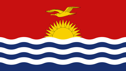 Symbolic representation of patriotism with national Kiribati flag design
