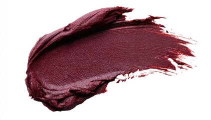 Deep burgundy lipstick smear