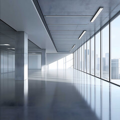 a large empty office as a grey photo realistic render