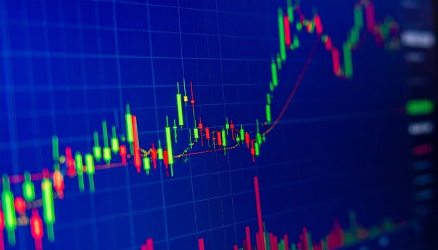 Stock market chart on monitor - Powered by Adobe