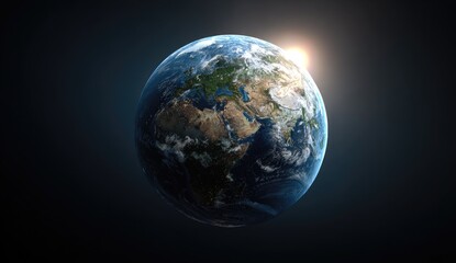 Fototapeta premium Earth, a sphere, bathed in sunlight