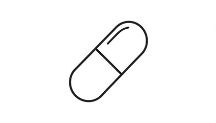 Simple black outline of a pill