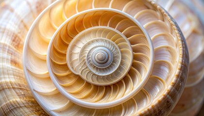 Obraz premium Detailed Spiral Seashell Close Up