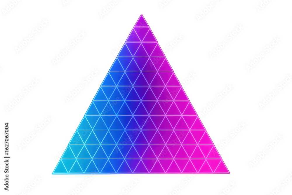Aufkleber bright neon geometric triangle shape with a gradient from blue to pink, creating a vibrant and futur