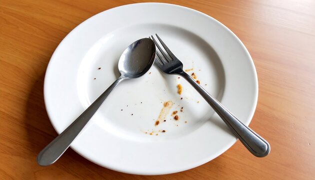 Empty plate with remnants of a meal