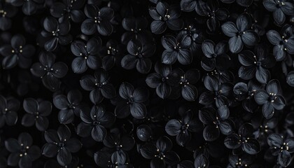 Black Flowers Background Pattern