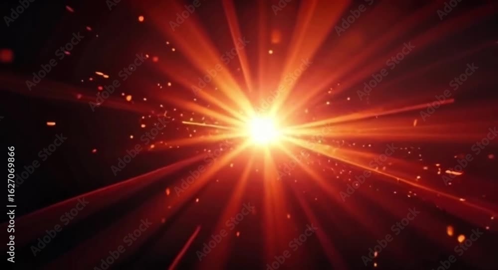 Poster energetic explosion of light and sparks creating a radiant and dynamic effect