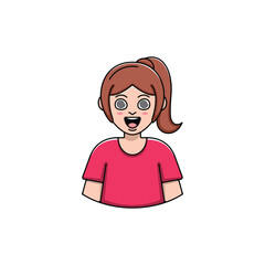 Funny Girl Hypnotist Cartoon Illustration Design Template Logo 