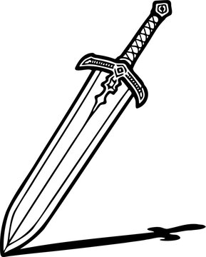 greatsword vector illustration, isolated on white