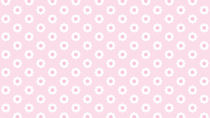 Seamless cute white flower pattern on soft pink background. Perfect for baby shower decor, kids' products, nursery wallpaper, fabric prints, scrapbooking, and feminine or pastel-themed designs