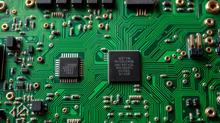 Development against green and black circuit board