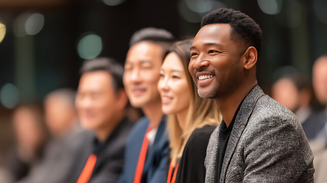 diverse professionals innovation conference meeting hall - Powered by Adobe