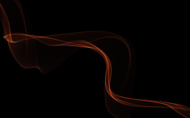 Dark abstract background with a glowing abstract waves
