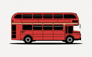 Red Double Decker Bus Illustration transportation vehicle